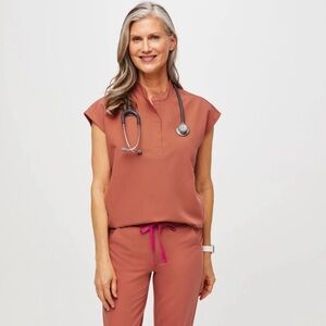 FIGS *LIMITED EDITION* Terracotta Rafaela Scrub Top XXL